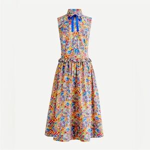 J. Crew Liberty London Margaret Annie floral print midi shirt dress